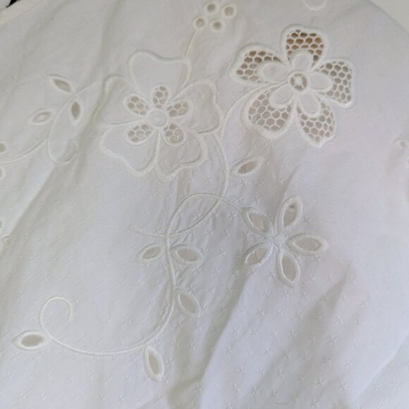 AUTH COACH Short Broderie Anglaise Dress White Size 2 NWT - Picture 11 of 16
